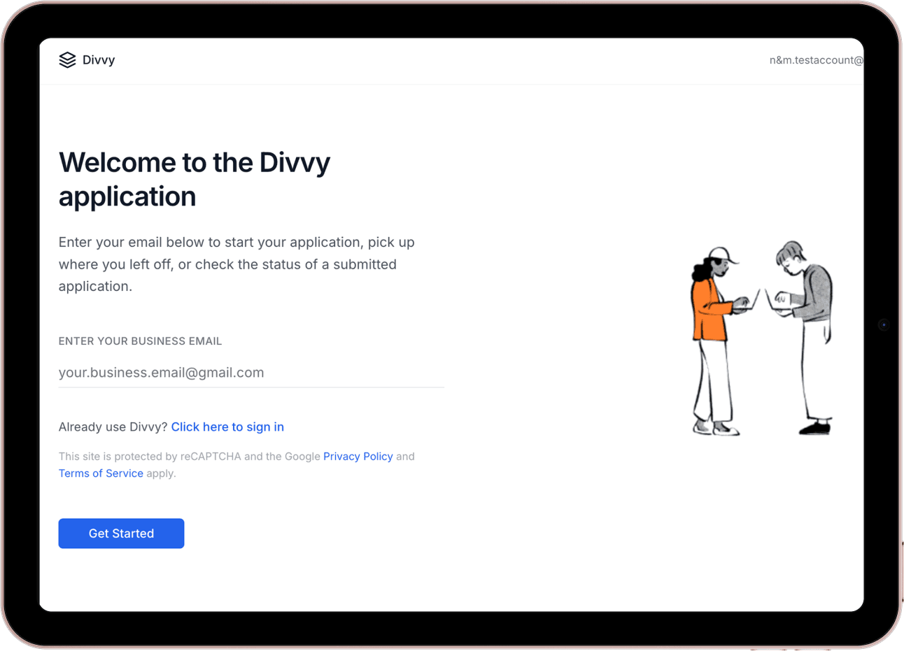 Divvy onboarding welcome screen